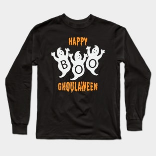 Happy Ghoulaween Cool Ghost Trio Long Sleeve T-Shirt